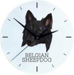 Art-Dog Belga juhászkutya üveg falióra lógó geometrikus kutyával (5056739224786)