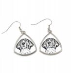 Art-Dog Treeing Walker Coonhound háromszög alakú lógós fülbevaló kutyával, fényképpel (5055882476349)