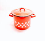  Piros pöttyös Fazék fedővel 3L (51199)