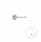  Ezüst orr piercing kristály virággal és golyóval (71) (71)