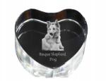 Art-Dog Baszk juhászkutya kristály szív, dísz, kutya fénykép ajándéktárgy (5055882445673)