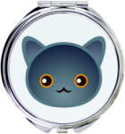  Chartreux macska kompakt zsebtükör macskával, aranyos grafikával (5056739255094)