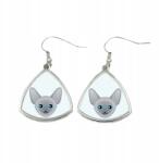 Art-Dog Peterbald macska háromszög alakú lógós fülbevaló aranyos macskával (5056739254097)