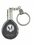 Art-Dog Boston terrier kristály kulcstartó kutya képpel, kulcstartó, medál (ca-krow)