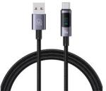 USAMS SUFENG adatkábel (USB - Type-C, 66W, gyorstöltő, 120cm, LED kijelző) SÖTÉTSZÜRKE (175401)