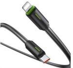 USAMS YU adatkábel (Type-C - lightning, 30W, gyorstöltő, 100cm) FEKETE