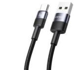 USAMS SY SERIES adatkábel (USB - Type-C, 3A, 18W, gyorstöltő, 120cm) FEKETE (166593)