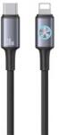 USAMS HUAN adatkábel (Type-C - lightning, 30W, PD gyorstöltő, 120cm) SÖTÉTSZÜRKE