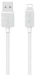 USAMS KY adatkábel (USB - lightning, 2.4A, gyorstöltő, 100cm) FEHÉR