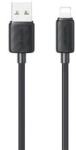 USAMS KY adatkábel (USB - lightning, 2.4A, gyorstöltő, 100cm) FEKETE (170031)