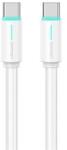 USAMS YU adatkábel (Type-C - Type-C, 60W, gyorstöltő, 100cm) FEHÉR