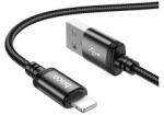 hoco. X89 adatkábel (USB - lightning, 2.4A, gyorstöltő, 100cm, cipőfűző) FEKETE (166028)