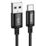 hoco. X91 adatkábel (USB - Type-C, 3A, gyorstöltő, 300cm, cipőfűző) FEKETE (160585)