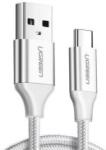 UGREEN US288 adatkábel (USB - Type-C, 3A, gyorstöltő 3.0, 25cm, cipőfűző) FEHÉR