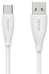 USAMS GREEN SERIES adatkábel (USB - Type-C, 18W, 3A, gyorstöltő, 100cm) FEHÉR (170021)
