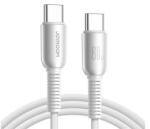 JOYROOM CUTTING-EDGE adatkábel (Type-C - Type-C, 60W, PD gyorstöltő, 120cm) VILÁGOSSZÜRKE