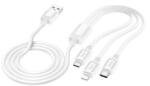 hoco. X74 töltőkábel 3in1 (USB - Type-C/lightning/microUSB, 2A, 100cm) FEHÉR