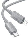 hoco. X107 adatkábel (Type-C - lightning, 27W, PD gyorstöltő, 100cm) VILÁGOSSZÜRKE
