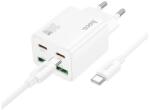 hoco. N56 hálózati töltő 2xUSB + 2xUSB type-C (30W, QC, PD, fehér) (N56_TYPE-C_W)