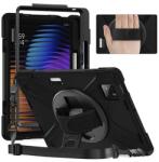 Gigapack Xiaomi Pad 7 Pro defender műanyag telefonvédő (ütésállóság, kitámasztó, 360° + kézpánt, vállpánt) fekete (GP-168137)