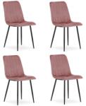  Krzesło LAVA - różowy aksamit / nogi czarne x 4