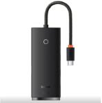 Baseus LITE Type-C HUB 4in1 (passzív, 4 USB+Type-C aljzat + Type-C kábel, 25cm) FEKETE