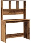  Antik fa színű szerelt fa íróasztal polcokkal 102 x 45 x 148 cm