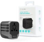 DEVIA Global hálózati töltő utazó adapter (UK/EU/USA/USA/Japán/AU) - fekete