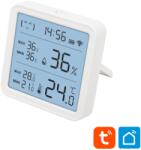 Somogyi Elektronic HSTHC hő- és páratartalom mérő, óra, nagy LCD kijelző, Smart Life, Tuya Smart, okos otthon, telefonos értesítés