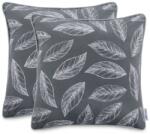  Díszpárnahuzat CALM szín grafitszürke nyomott motívum növényi stílus klasszikus bársony 45x45 ameliahome