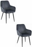  SOLDEN szék - sötétszürke bársony / 2 db fekete láb