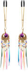 Rimba Bondage Play Nipple Clamps with Feathers Multicolor