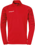 UHLSPORT Hosszú ujjú póló 1/4 zip záródással fehér|vörös