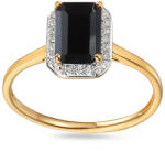 Heratis Forever Arany gyűrű fekete acháttal és Skye gyémántokkal IZBR895HR