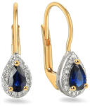 Heratis Forever Valora arany fülbevaló zafírral és gyémántokkal 0.100 ct IZBR100YNHR