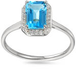 Heratis Forever Topáz gyűrű gyémántokkal, fehérarany 0, 080 ct IZBR895BTHR