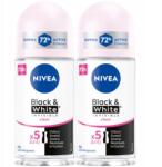 Nivea Invisible Clear Black&White női izzadásgátló golyós dezodor 72 óra 2x50ml (5906496606953)