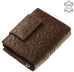 Sylvia Belmonte RO-03 barna virágos bőr női pénztárca