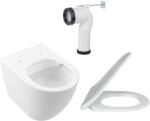 Villeroy & Boch Set vas WC rimless back-to-wall DirectFlush, Villeroy&Boch Subway 2.0, cu capac slim cu inchidere lenta si racord evacuare (5602R001+9M78S101+87110000)