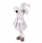 Tajemniczy ogród Karácsonyi dekoráció Téli álló egér bézs 62 cm Karácsony