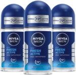 NIVEA Men Fresh Active Nivea Men izzadásgátló golyós dezodor férfiaknak 72H 3x50ml (5905930224142)