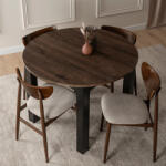  Bővíthető Étkezőasztal Kézműves Dió/Fekete Színben. HARRY 102-142 cm (ME-W-HARRY-OM-CZ-S)