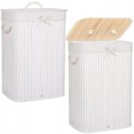 Springos szabadon álló szennyeskosár 100l fehér, barna és bézs árnyalatokkal (HA0069)