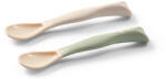 Babyono hajlítható szilikon etetőkanál - 2 db-os szett - bézs&zöld (532253)