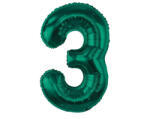 Számok Zöld B&C Bottle Green 3-as szám fólia lufi 85 cm
