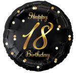  Happy Birthday 18 B&C Gold fólia lufi 36 cm