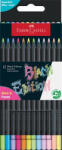 Faber-Castell Színes ceruza készlet, háromszögletű, FABER-CASTELL "Black Edition", 6-6 különböző neon és pasztell szín (COTFC116410)