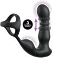 Pipedream Inel de Penis cu Stimulator Anal, Remote Control, 10 Moduri Vibratii, 10 Moduri Miscari Bile, Silicon, USB, Negru, 19 cm Inel pentru penis