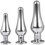 DreamToys Set 3 Dopuri Anale Pleasure Plug Argintiu Gleaming Love