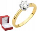 ZŁOCISTO Gazdag Arany Gyűrű Laboratóriumi Gyémánt 585 Gravírozás Belül (na zaręczyny z brylantem z diamentem)